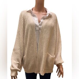 American Eagle Outfitters Beige Knit Cardigan